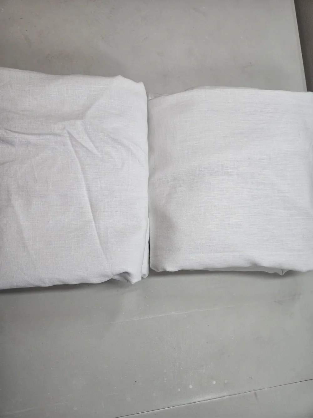 QUINCE Set Of 2 48x96 European Linen True Blackout Curtains White 0465